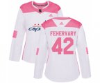 Women Washington Capitals #42 Martin Fehervary Authentic White Pink Fashion NHL Jersey