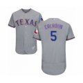 Texas Rangers #5 Willie Calhoun Grey Road Flex Base Authentic Collection Baseball Player Jersey