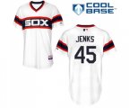 Chicago White Sox #45 Bobby Jenks Replica White 2013 Alternate Home Cool Base Baseball Jersey