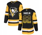 Adidas Pittsburgh Penguins #62 Carl Hagelin Authentic Black Drift Fashion NHL Jersey