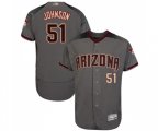 Arizona Diamondbacks #51 Randy Johnson Grey Road Authentic Collection Flex Base Baseball Jersey