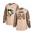 Pittsburgh Penguins #24 Dominik Kahun Authentic Camo Veterans Day Practice Hockey Jersey