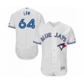 Toronto Blue Jays #64 Derek Law White Home Flex Base Authentic Collection Baseball Player Jersey