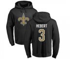New Orleans Saints #3 Bobby Hebert Black Name & Number Logo Pullover Hoodie