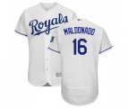 Kansas City Royals #16 Martin Maldonado White Flexbase Authentic Collection Baseball Jersey