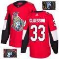 Ottawa Senators #33 Fredrik Claesson Authentic Red Fashion Gold NHL Jersey
