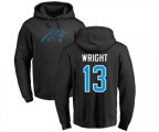 Carolina Panthers #13 Jarius Wright Black Name & Number Logo Pullover Hoodie