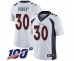 Denver Broncos #30 Phillip Lindsay White Vapor Untouchable Limited Player 100th Season Football Jersey