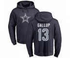 Dallas Cowboys #13 Michael Gallup Navy Blue Name & Number Logo Pullover Hoodie