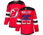 New Jersey Devils #25 Mirco Mueller Authentic Red USA Flag Fashion Hockey Jersey