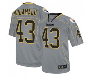 Pittsburgh Steelers #43 Troy Polamalu Elite Lights Out Grey Football Jersey