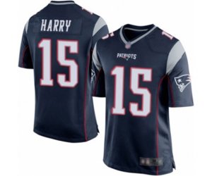 New England Patriots #15 N\'Keal Harry Game Navy Blue Team Color Football Jersey