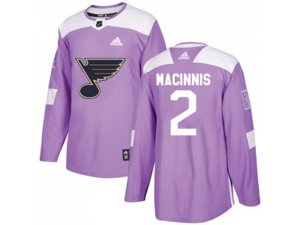 Adidas St. Louis Blues #2 Al MacInnis Purple Authentic Fights Cancer Stitched NHL Jersey