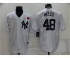 New York Yankees #48 Anthony Rizzo White Cool Base Stitched Rose Baseball Jersey