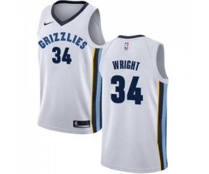 Memphis Grizzlies #34 Brandan Wright Swingman White NBA Jersey - Association Edition