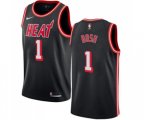 Miami Heat #1 Chris Bosh Authentic Black Black Fashion Hardwood Classics Basketball Jersey