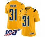 Los Angeles Chargers #31 Adrian Phillips Limited Gold Inverted Legend 100th Season Football Jersey