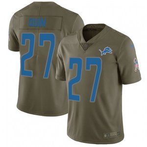 Detroit Lions #27 Glover Quin Limited Olive 2017 Salute to Service NFL Jersey