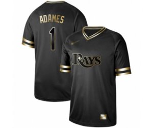 Tampa Bay Rays #1 Willy Adames Authentic Black Gold Fashion Baseball Jersey