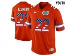 2016 US Flag Fashion Youth Florida Gators E.Smith #22 College Football Jersey - Orange