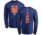 New York Mets #6 Jeff McNeil Royal Blue Backer Long Sleeve T-Shirt