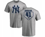 Baseball New York Yankees #41 Miguel Andujar Gray RBI T-Shirt