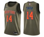New York Knicks #14 Allonzo Trier Swingman Green Salute to Service Basketball Jersey
