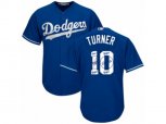 Los Angeles Dodgers #10 Justin Turner Authentic Royal Blue Team Logo Fashion Cool Base MLB Jersey