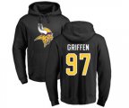 Minnesota Vikings #97 Everson Griffen Black Name & Number Logo Pullover Hoodie