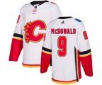 Calgary Flames #9 Lanny McDonald Authentic White Away Hockey Jersey