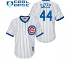 Chicago Cubs #44 Anthony Rizzo Replica White Home Cooperstown Baseball Jersey