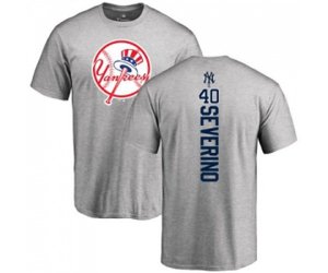 MLB Nike New York Yankees #40 Luis Severino Ash Backer T-Shirt