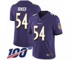 Baltimore Ravens #54 Tyus Bowser Purple Team Color Vapor Untouchable Limited Player 100th Season Football Jersey