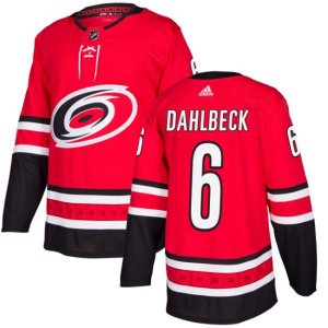 Carolina Hurricanes #6 Klas Dahlbeck Premier Red Home NHL Jersey