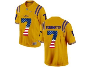 2016 US Flag Fashion 2016 Men\'s LSU Tigers Leonard Fournette #7 College Football Limited Jersey - Gold