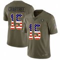 Oakland Raiders #15 Michael Crabtree Limited Olive USA Flag 2017 Salute to Service NFL Jersey