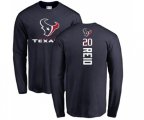 Houston Texans #20 Justin Reid Navy Blue Backer Long Sleeve T-Shirt
