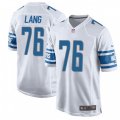 Detroit Lions #76 T.J. Lang Game White NFL Jersey