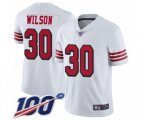 San Francisco 49ers #30 Jeff Wilson Limited White Rush Vapor Untouchable 100th Season Football Jersey