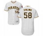 Pittsburgh Pirates Jacob Stallings White Home Flex Base Authentic Collection Baseball Player Jersey