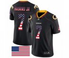 Washington Redskins #7 Dwayne Haskins Limited Black Rush USA Flag Football Jersey