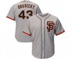 San Francisco Giants #43 Dave Dravecky Replica Grey Road 2 Cool Base Baseball Jersey