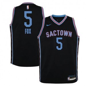 Sacramento Kings #5 De\'Aaron Fox Nike Black 2020-21 Swingman Jersey
