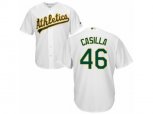 Oakland Athletics #46 Santiago Casilla Replica White Home Cool Base MLB Jersey
