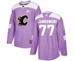 Calgary Flames #77 Mark Jankowski Authentic Purple Fights Cancer Practice Hockey Jersey