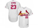 St. Louis Cardinals #23 Marcell Ozuna White Flexbase Authentic Collection Stitched MLB Jersey