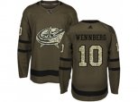 Columbus Blue Jackets #10 Alexander Wennberg Green Salute to Service Stitched NHL Jersey