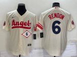 Los Angeles Angels #6 Anthony Rendon Number Cream 2022 City Connect Cool Base Stitched Jersey