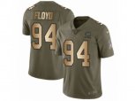 Chicago Bears #94 Leonard Floyd Limited Olive Gold Salute to Service NFL Jersey