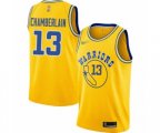 Golden State Warriors #13 Wilt Chamberlain Authentic Gold Hardwood Classics Basketball Jersey